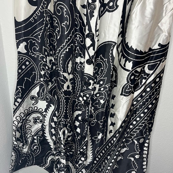 Cache Black and White Sleeveless Maxi Sundress 100% Silk - Picture 7 of 9
